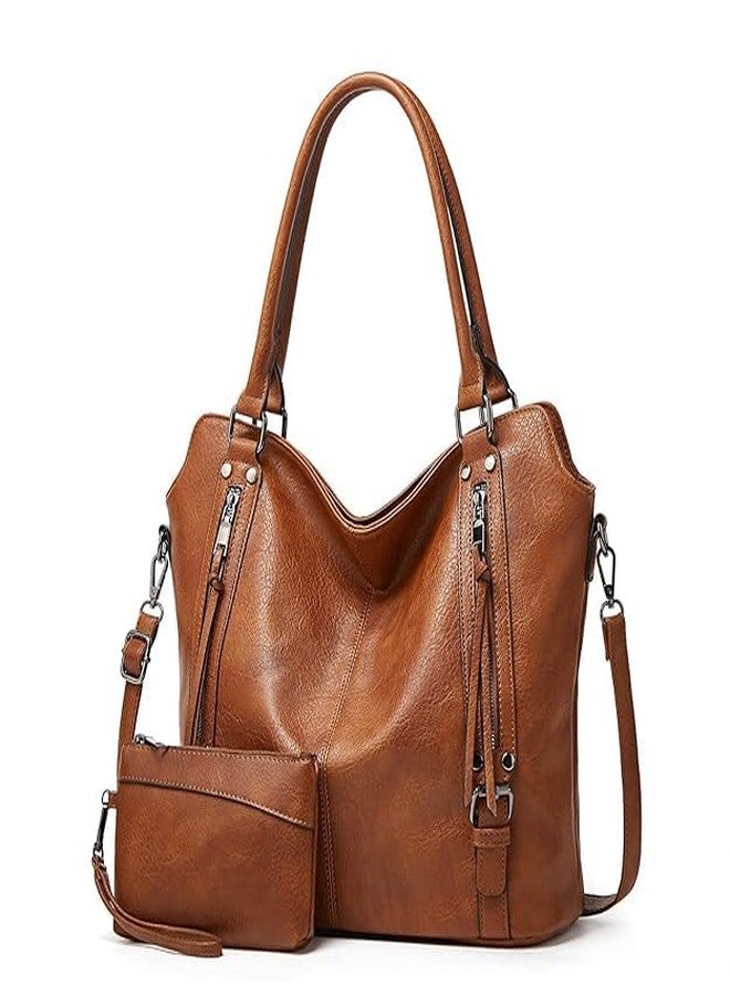 Blikiz® Handbag for Woman or Girl with Detachable Strap & Wallet Purse for Women Handbag with Improve Zipper (Brown) - Image 1